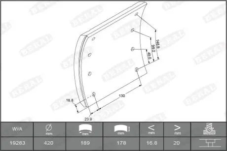 KBL1928301660 Накладки гальмівні WVA19283 BERAL підбір по vin на Brocar