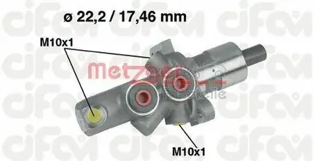 202175 Главный тормозной цилиндр METZGER підбір по vin на Brocar