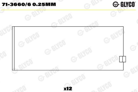 7136606025MM Вкладиші шатунні 0.25 GLYCO підбір по vin на Brocar