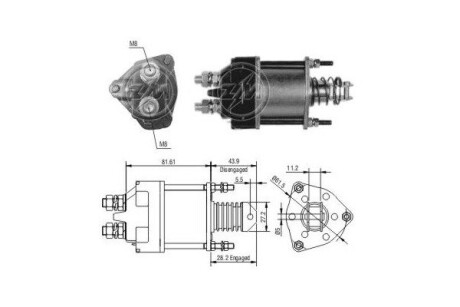 ZM1650 Тяговое реле, стартер ERA підбір по vin на Brocar