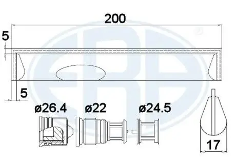 668011 Осушувач кондиціонера ERA підбір по vin на Brocar