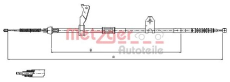 171482 Трос ручного гальма METZGER подбор по vin на Brocar