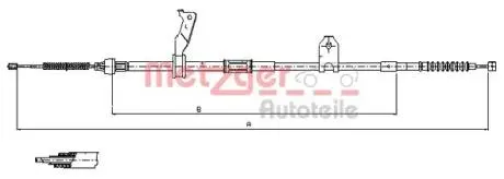 171482 Трос ручного гальма METZGER підбір по vin на Brocar