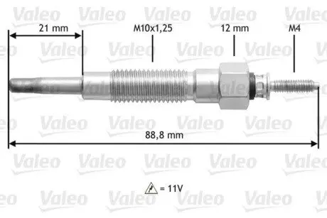 345213 Свічка розжарення VALEO підбір по vin на Brocar