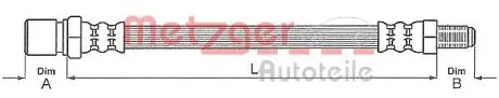 4114654 Тормозной шланг METZGER підбір по vin на Brocar