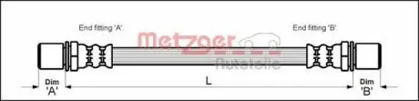 4113667 Тормозной шланг METZGER підбір по vin на Brocar