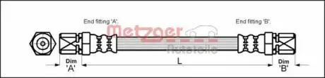 4111353 Тормозной шланг METZGER підбір по vin на Brocar