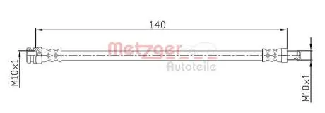 4110106 Тормозной шланг METZGER підбір по vin на Brocar