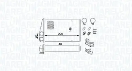 350218438000 Радіатор печі MAGNETI MARELLI подбор по vin на Brocar