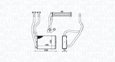 350218421000 Радіатор печі MAGNETI MARELLI підбір по vin на Brocar
