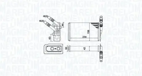350218433000 Радіатор печі MAGNETI MARELLI подбор по vin на Brocar