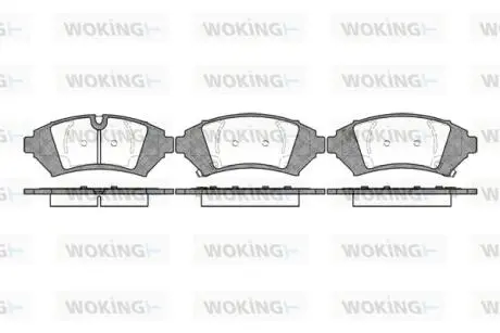 P741312 Гальмівні колодки пер. SEVILLE 97-04 (147,7х61,7х17,8) WOKING подбор по vin на Brocar