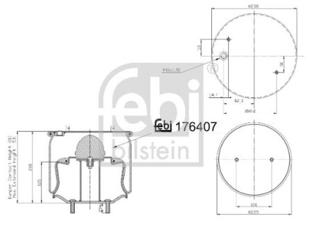 176407 Пневмоподушка FEBI BILSTEIN підбір по vin на Brocar