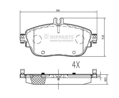 N3601114 Гальмівні колодки NIPPARTS підбір по vin на Brocar