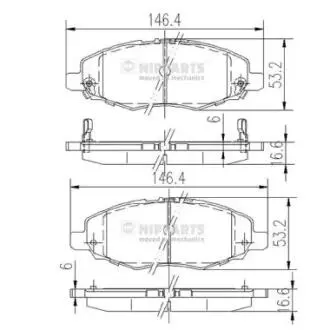 J3602108 Гальмівні колодки NIPPARTS підбір по vin на Brocar