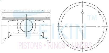 43287025 Поршни 87mm +0.25mm (к-кт на мотор) 4G69 Mitsubishi Outlander, Grandis TEIKIN підбір по vin на Brocar