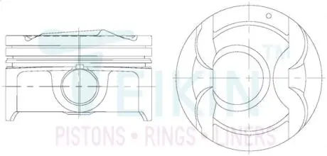 51155025 Поршень із пальцем +0.25мм (к-кт на двигун) Hyundai 1.6 GDI G4FJ TEIKIN 51155-025 TEIKIN підбір по vin на Brocar