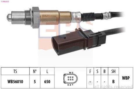 1998552 Лямбда-зонд Audi Q3 2.0TDI 14- /Skoda Karoq 1.6TDI/2.0TDI 17-/Octavia 1.6TDI/2.0TDI 04-20 /VW Caddy 2.0TDI 15-/Passat B7/B8 1.6TDI/2.0TDI EPS подбор по vin на Brocar