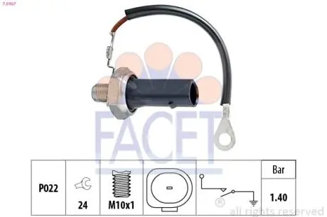 70167 Датчик тиску FACET подбор по vin на Brocar