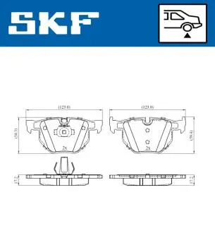 VKBP90240 Комплект гальмівних колодок SKF подбор по vin на Brocar