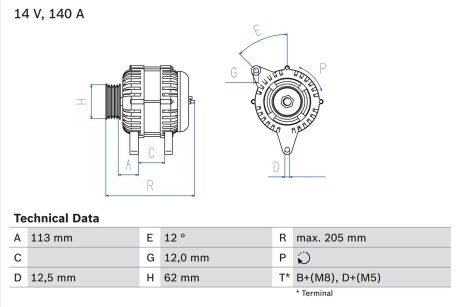 0986082620 Генератор BOSCH підбір по vin на Brocar