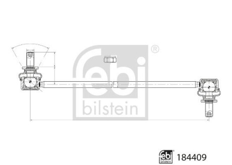 184409 Кронштейн(тяга) стабілізатора з гайками FEBI BILSTEIN підбір по vin на Brocar