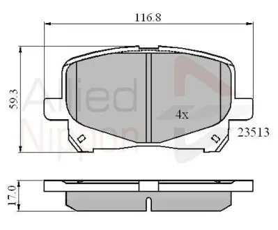 ADB0904 Колодка гальм. диск. toyota camry 2.2, 3.0 24v, 3 COMLINE підбір по vin на Brocar