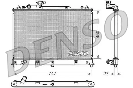 DRM44025 Радиатор, охлаждения дивгателя DENSO підбір по vin на Brocar