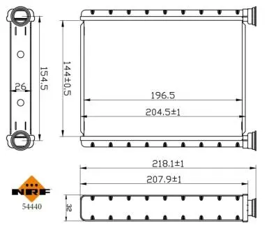 54440 Радіатор обігріву салона NRF подбор по vin на Brocar