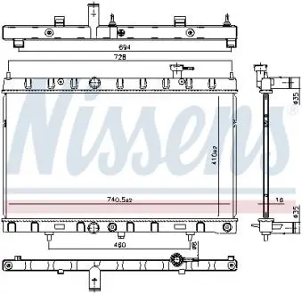606312 Радіатор системи охолодження NISSENS підбір по vin на Brocar