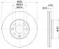 8DD355106051 Диск гальмівний Opel Astra G 98- HELLA підбір по vin на Brocar