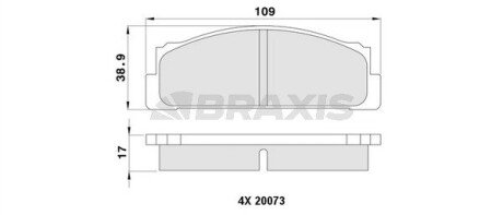 AA0401 Гальмівні колодки комплект BRAXIS підбір по vin на Brocar