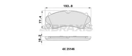 AA0451 Гальмівні колодки комплект BRAXIS підбір по vin на Brocar