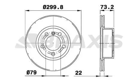 AD1031 Диск гальмівний BRAXIS подбор по vin на Brocar