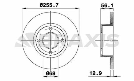 AE0503 Диск гальмівний BRAXIS підбір по vin на Brocar