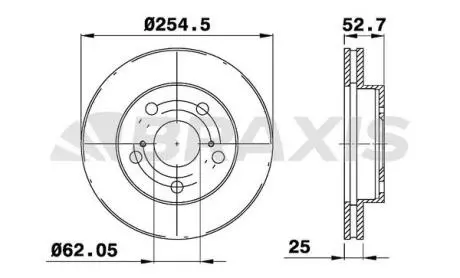 AE0682 Диск гальмівний BRAXIS підбір по vin на Brocar