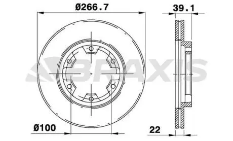 AE0725 Диск гальмівний BRAXIS підбір по vin на Brocar