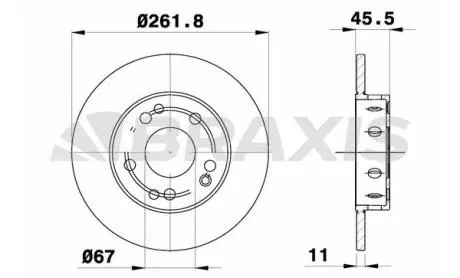 AE0470 Диск гальмівний BRAXIS подбор по vin на Brocar