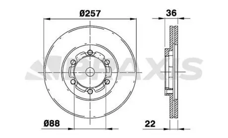 AE0478 Диск гальмівний BRAXIS підбір по vin на Brocar