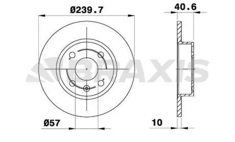 AE0396 Диск гальмівний BRAXIS підбір по vin на Brocar