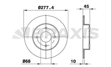 AE0420 Диск гальмівний BRAXIS підбір по vin на Brocar