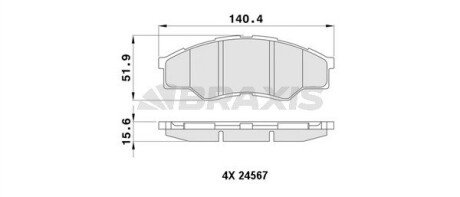 AA0436 Гальмівні колодки комплект BRAXIS підбір по vin на Brocar