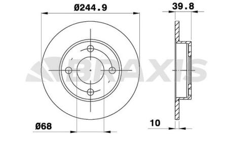 AE0741 Диск гальмівний BRAXIS підбір по vin на Brocar