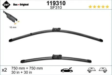 119310 Щітка склоочисника SWF підбір по vin на Brocar