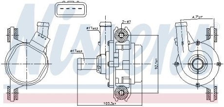 831385 Насос системи охолодження додатковий NISSENS подбор по vin на Brocar