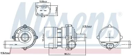 832169 Насос системи охолодження додатковий NISSENS підбір по vin на Brocar