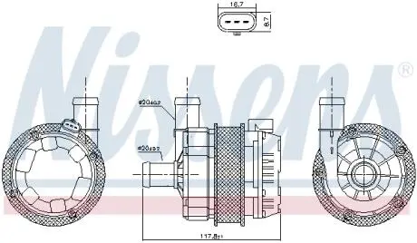 831350 Насос системи охолодження додатковий NISSENS підбір по vin на Brocar