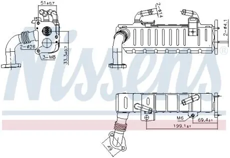 989475 Радіатор рециркуляції ВГ NISSENS подбор по vin на Brocar