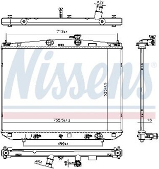 606827 Радіатор охолодження NISSENS підбір по vin на Brocar