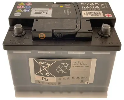 000915089AB Батарея акумуляторна VAG EFB 59AH/640A R+ VAG підбір по vin на Brocar